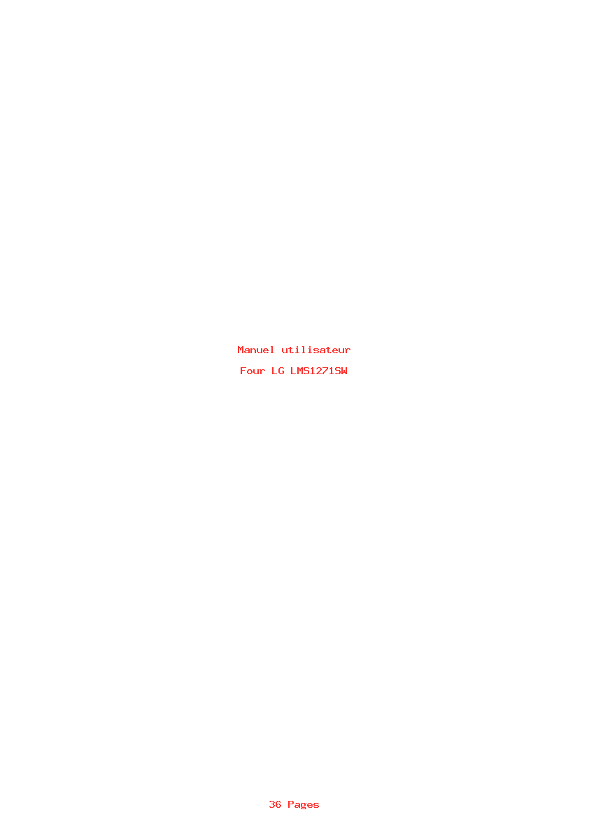Page 1 de la notice Manuel utilisateur LG LMS1271SW