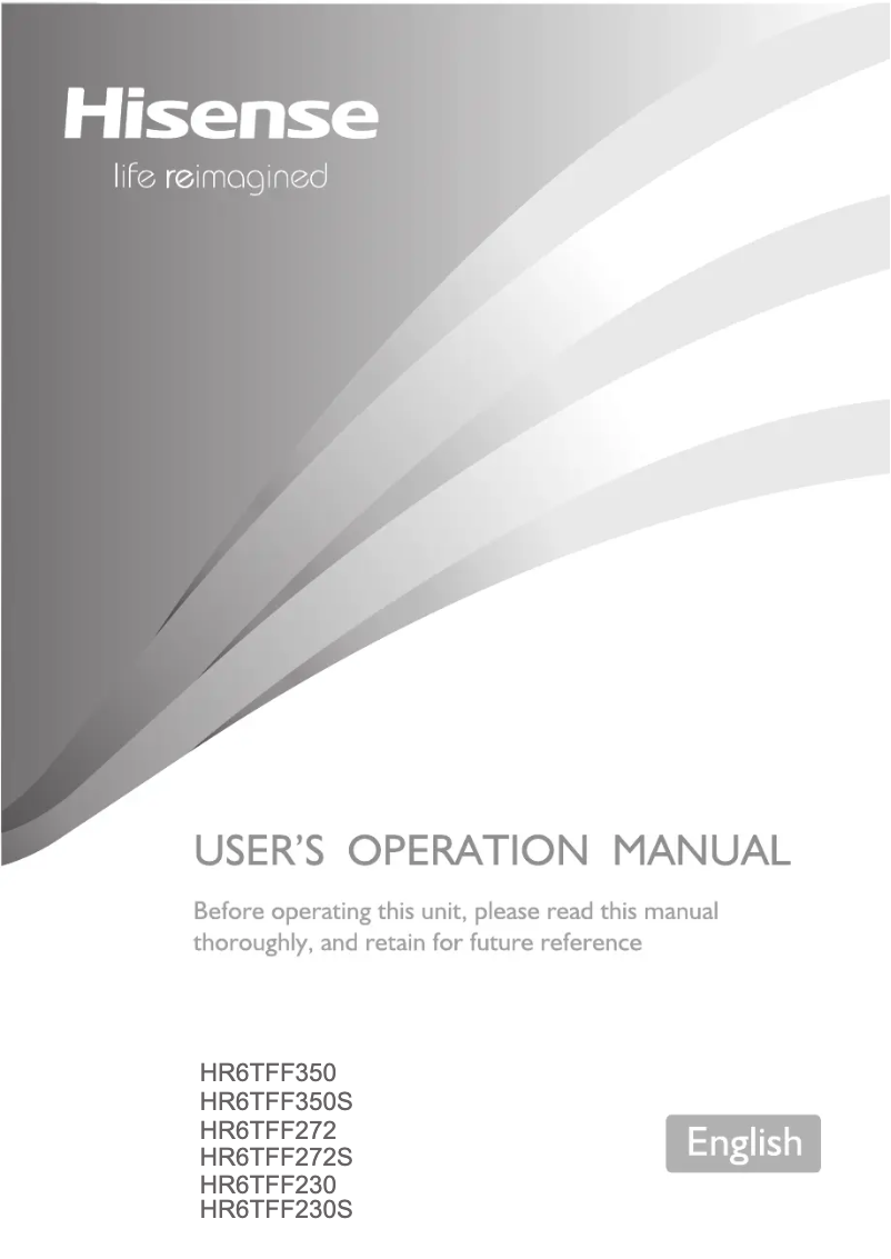 Page 1 de la notice Manuel utilisateur Hisense HR6TFF272