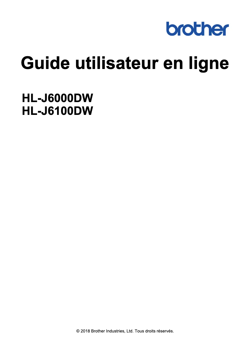 Page 1 de la notice Manuel utilisateur Brother HL-J6000DW