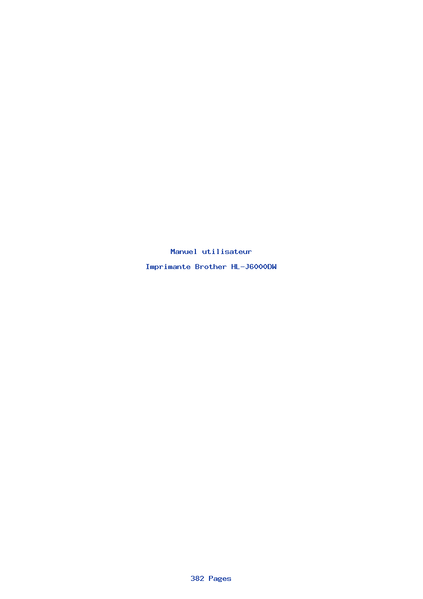 Page 1 de la notice Manuel utilisateur Brother HL-J6000DW