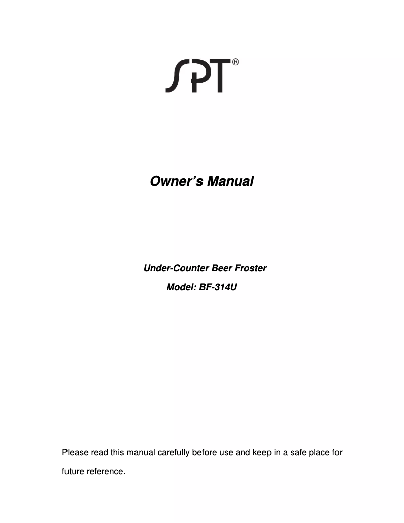 Page 1 de la notice Manuel utilisateur SPT BF-314U