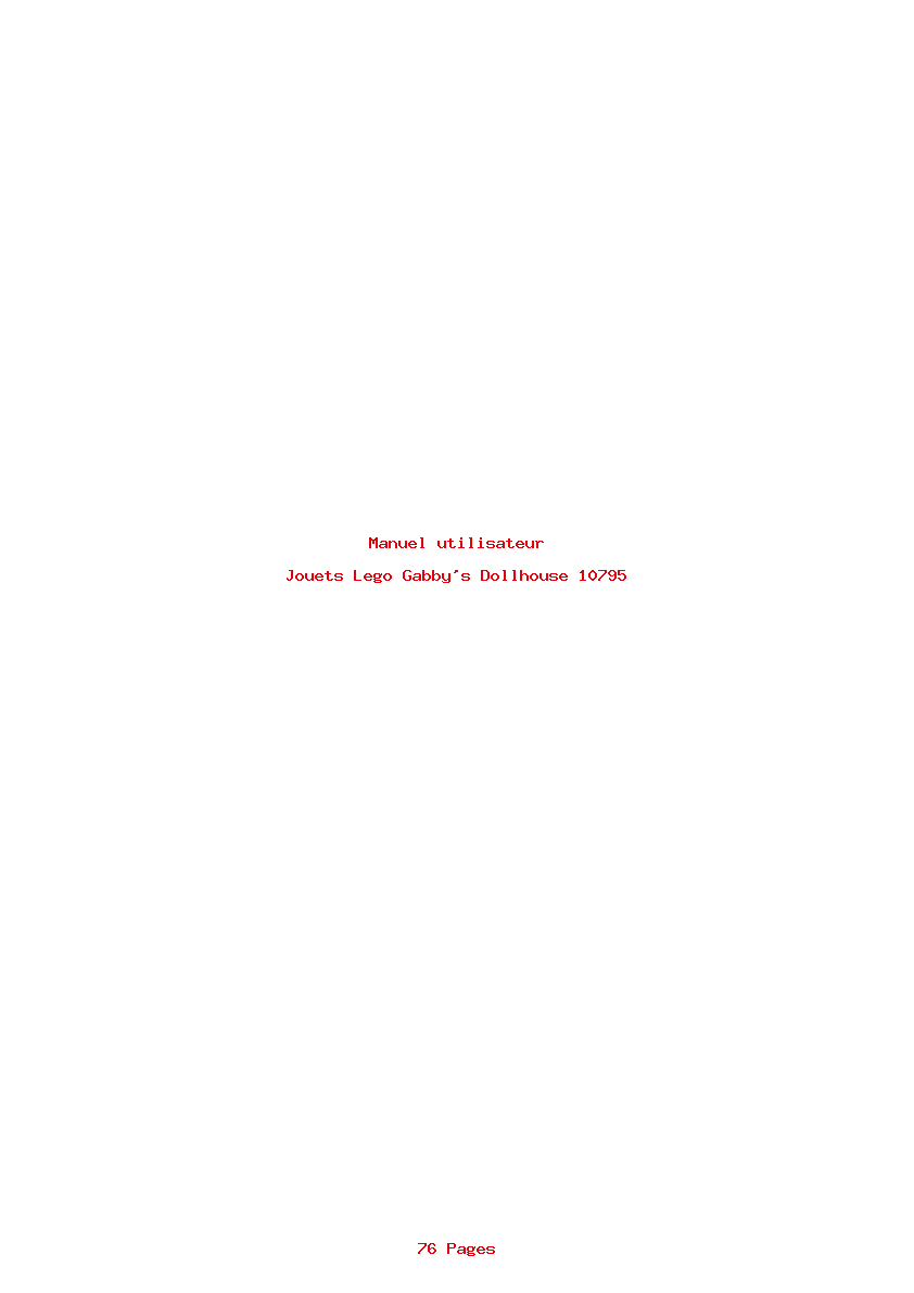 Page 1 de la notice Manuel utilisateur Lego Gabby's Dollhouse 10795