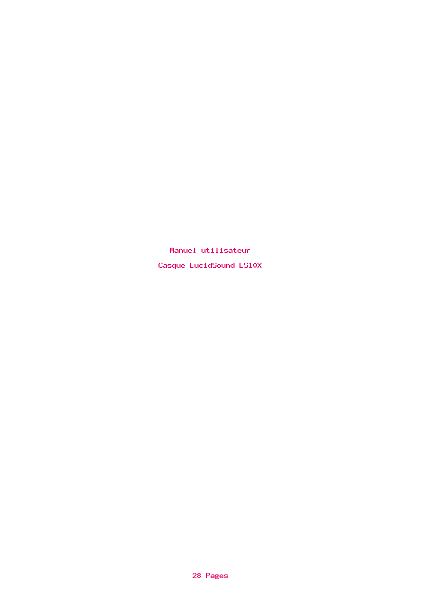 Page 1 de la notice Manuel utilisateur LucidSound LS10X