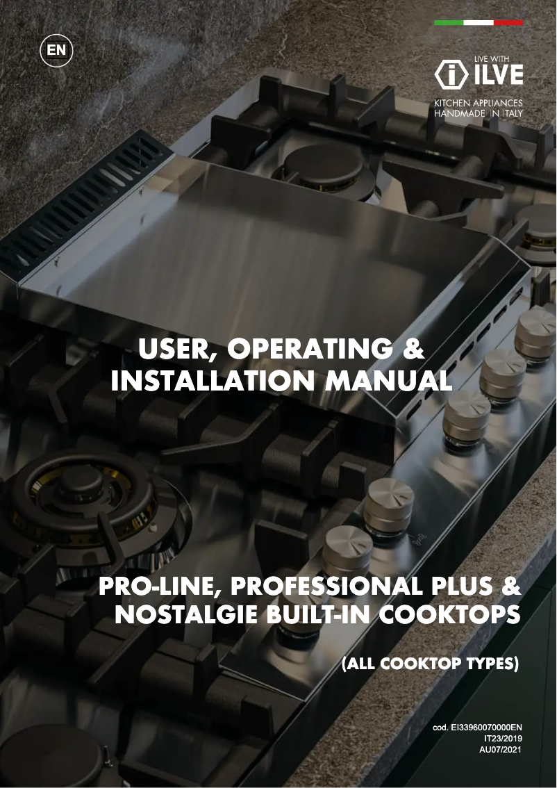 Page 1 de la notice Manuel utilisateur Ilve HCL30CKSS