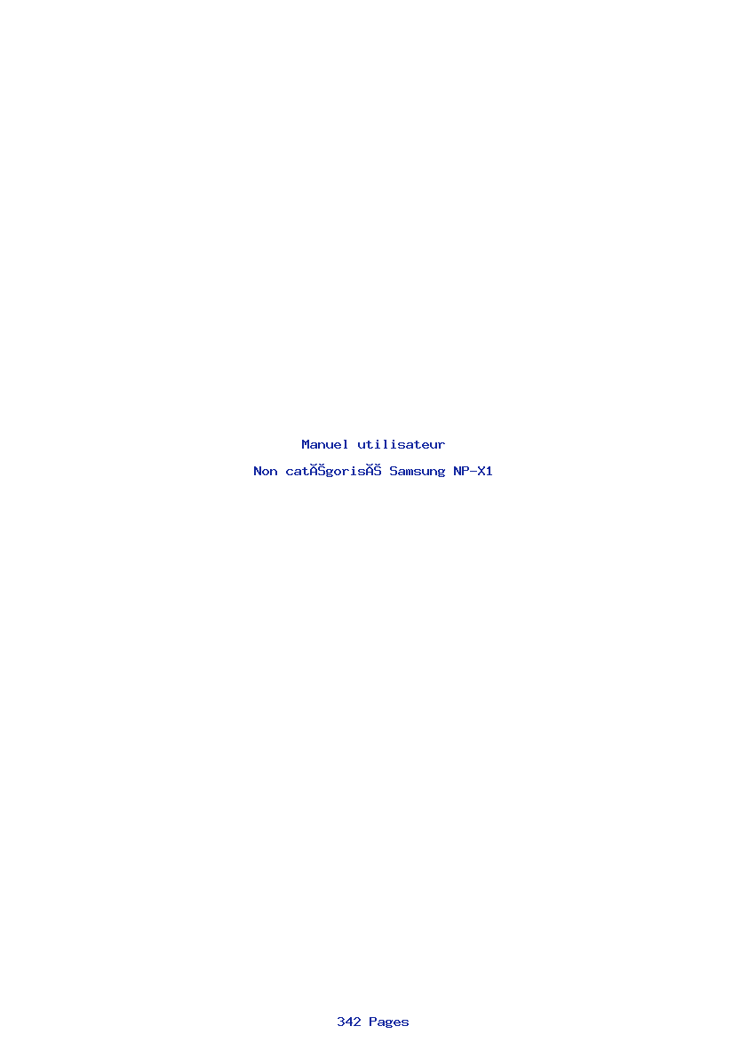 Page 1 de la notice Manuel utilisateur Samsung NP-X1