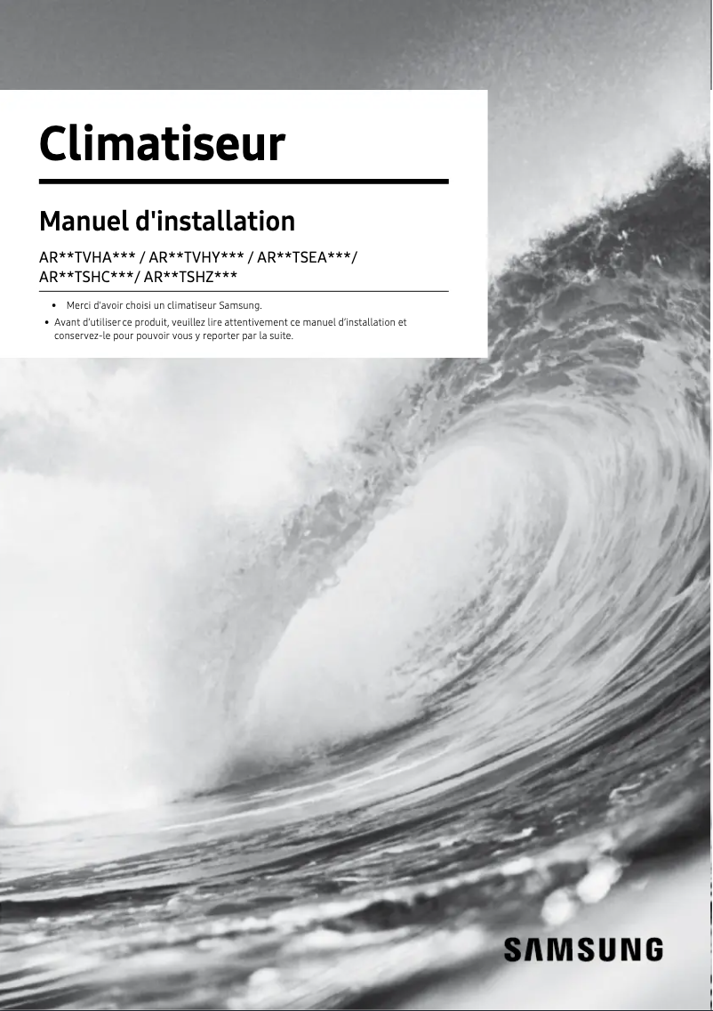 Página 1 del manual Guía de instalación Samsung AR24TVHABWKNAF