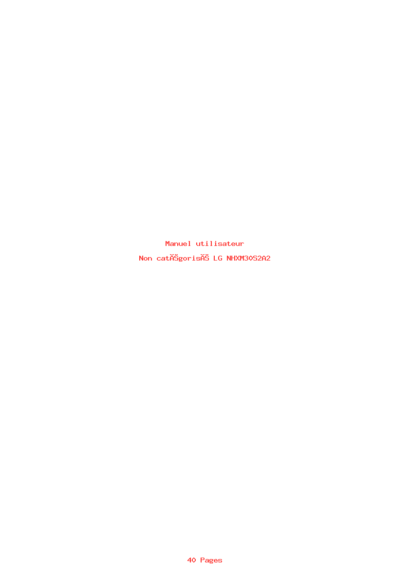 Page 1 de la notice Manuel utilisateur LG NHXM30S2A2
