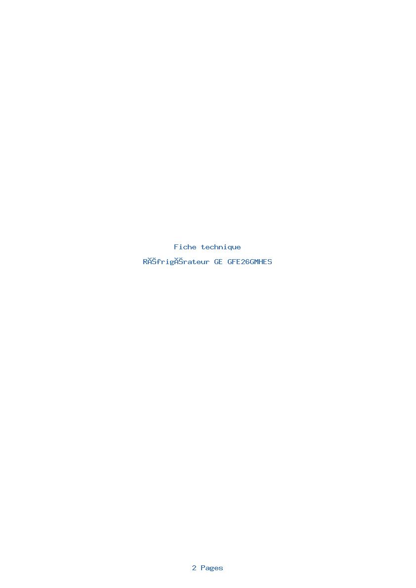 Image de la première page du manuel de l'appareil GFE26GMHES