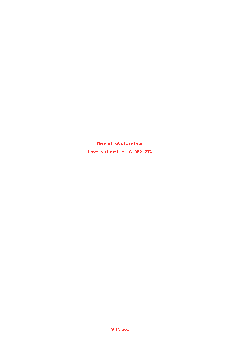 Page 1 de la notice Manuel utilisateur LG DB242TX