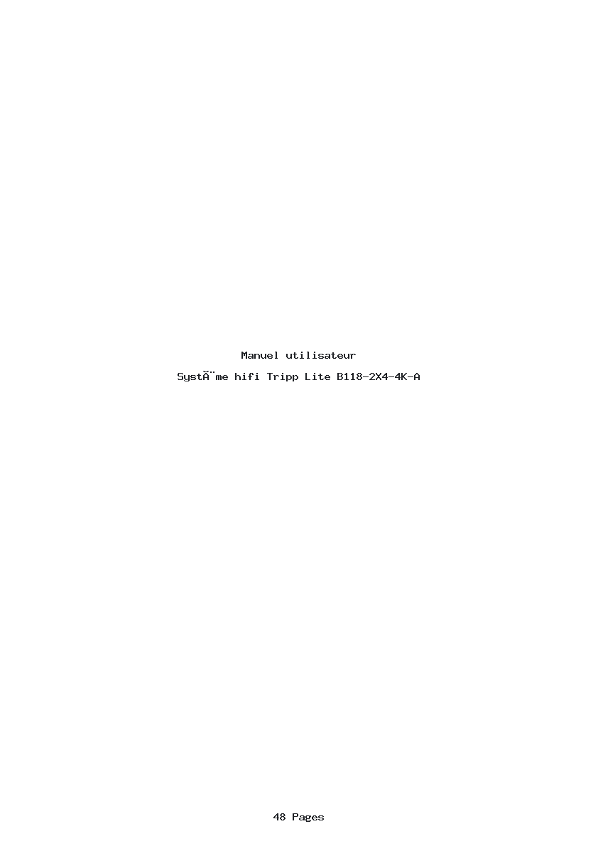 Page 1 de la notice Manuel utilisateur Tripp Lite B118-2X4-4K-A