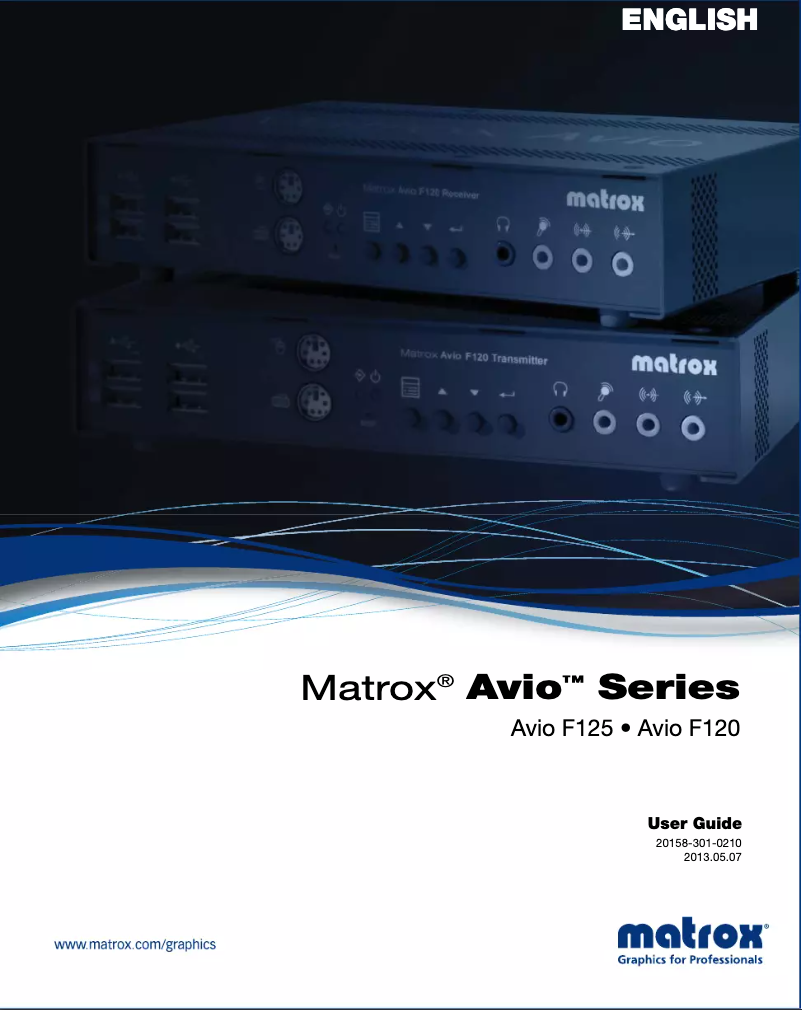 Page 1 de la notice Manuel utilisateur Matrox Avio F125