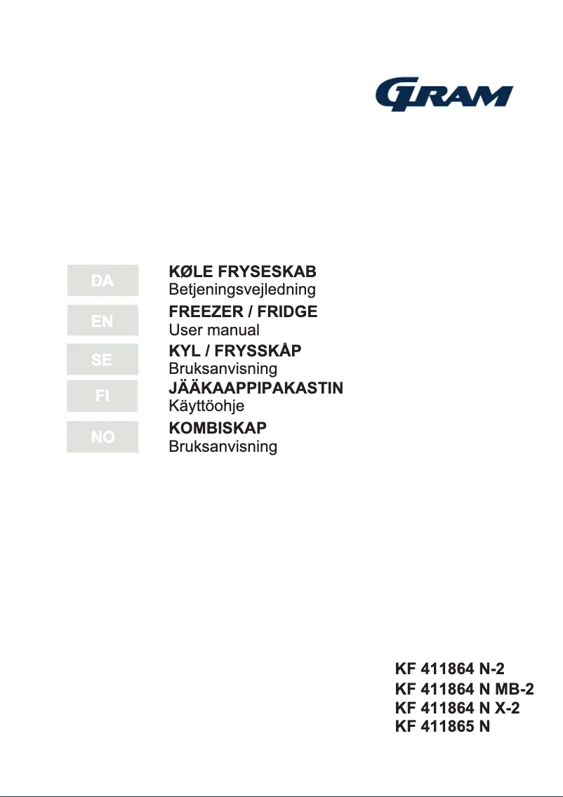 Page 1 de la notice Manuel utilisateur Gram KF 411865 N