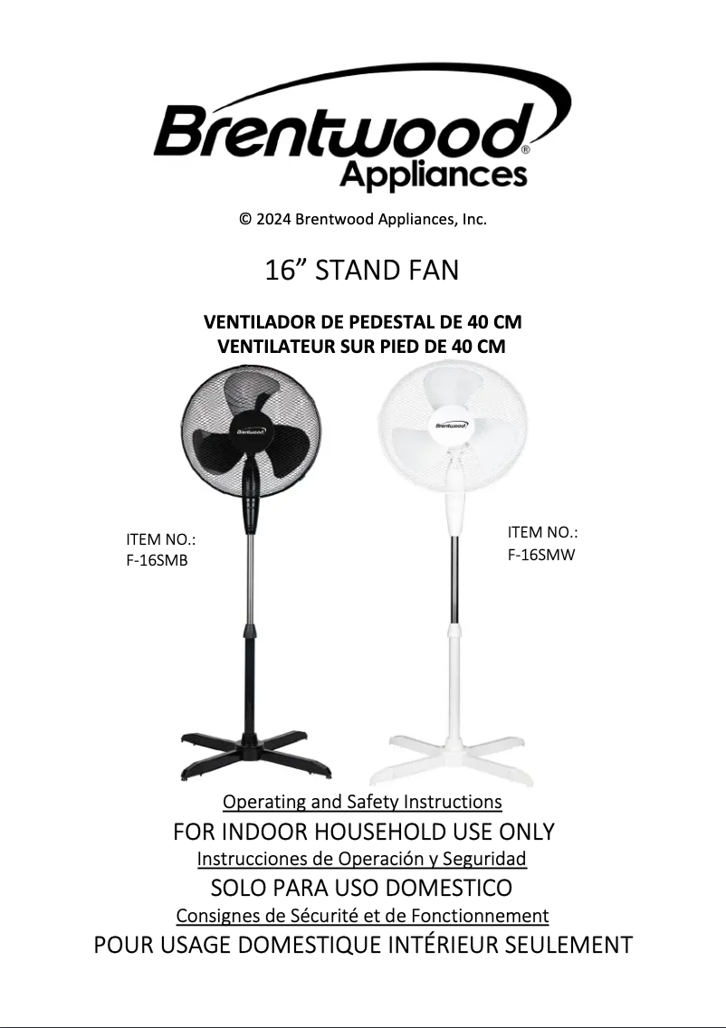 Page 1 de la notice Manuel utilisateur Brentwood F-16SMW