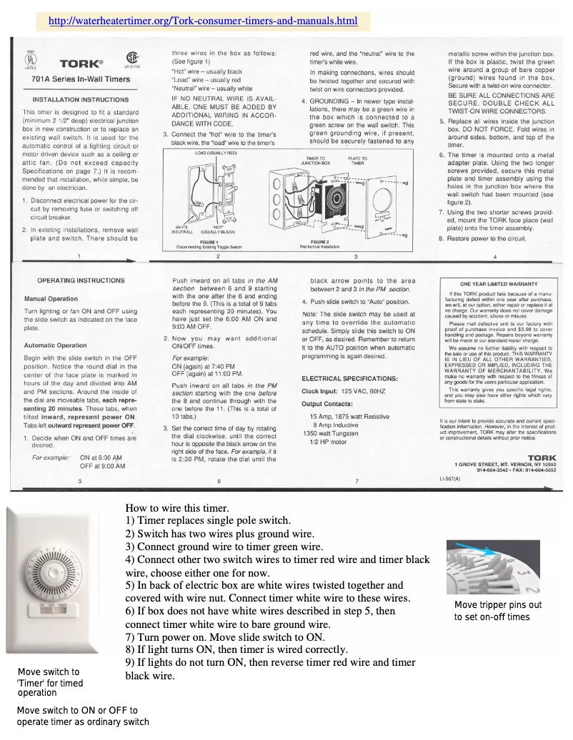 Page 1 de la notice Manuel utilisateur Tork 701A