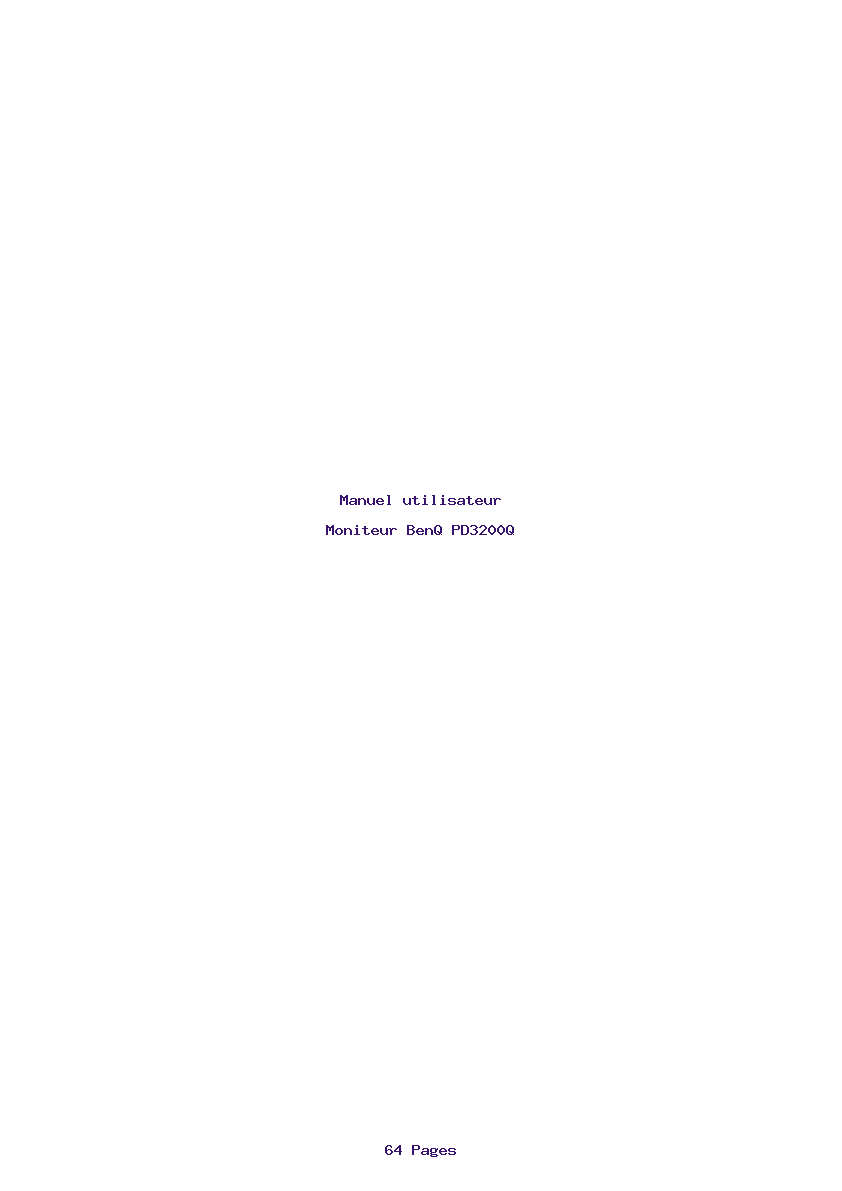Page 1 de la notice Manuel utilisateur BenQ PD3200Q
