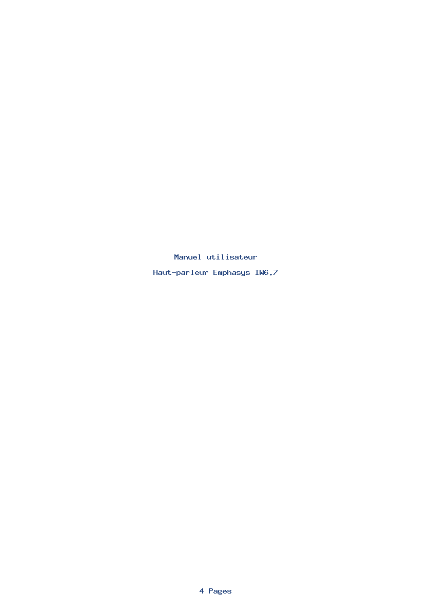 Page 1 de la notice Manuel utilisateur Emphasys IW6.7
