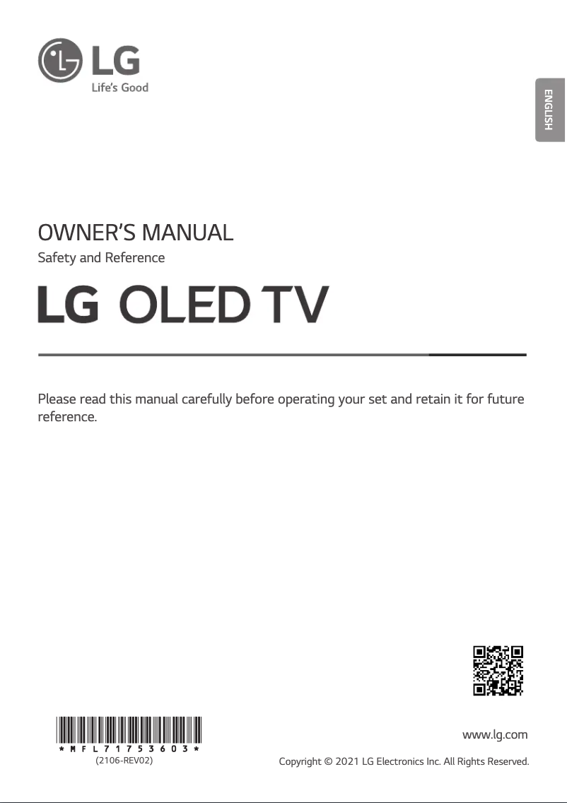 Page 1 de la notice Manuel utilisateur LG OLED77G13LA