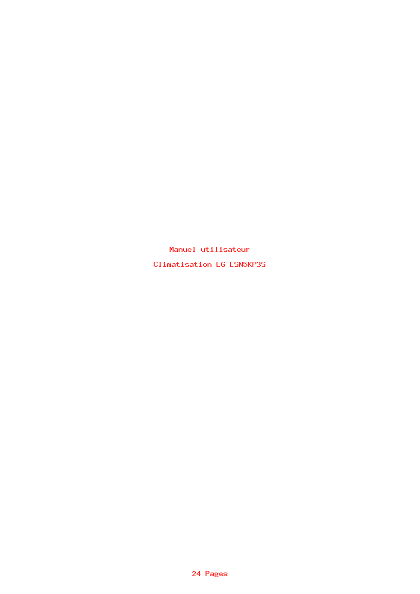Page 1 de la notice Manuel utilisateur LG LSN5KP3S
