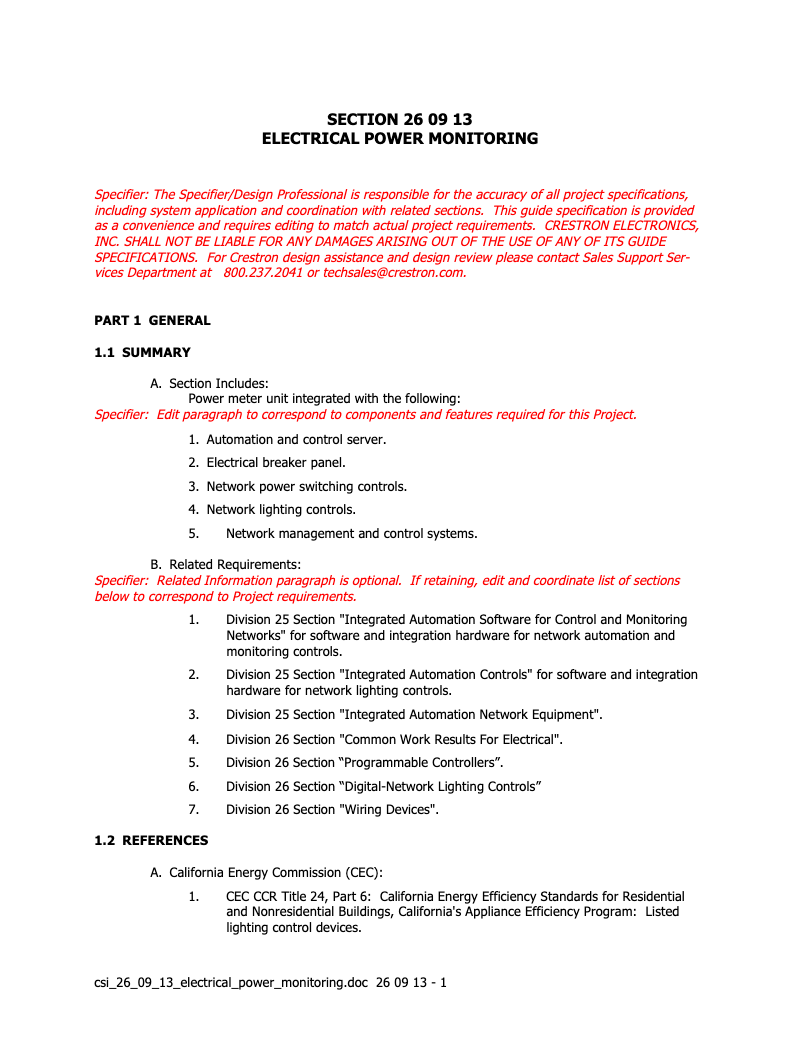 Page 1 de la notice Manuel utilisateur Crestron GLS-EM-CTI-3P6