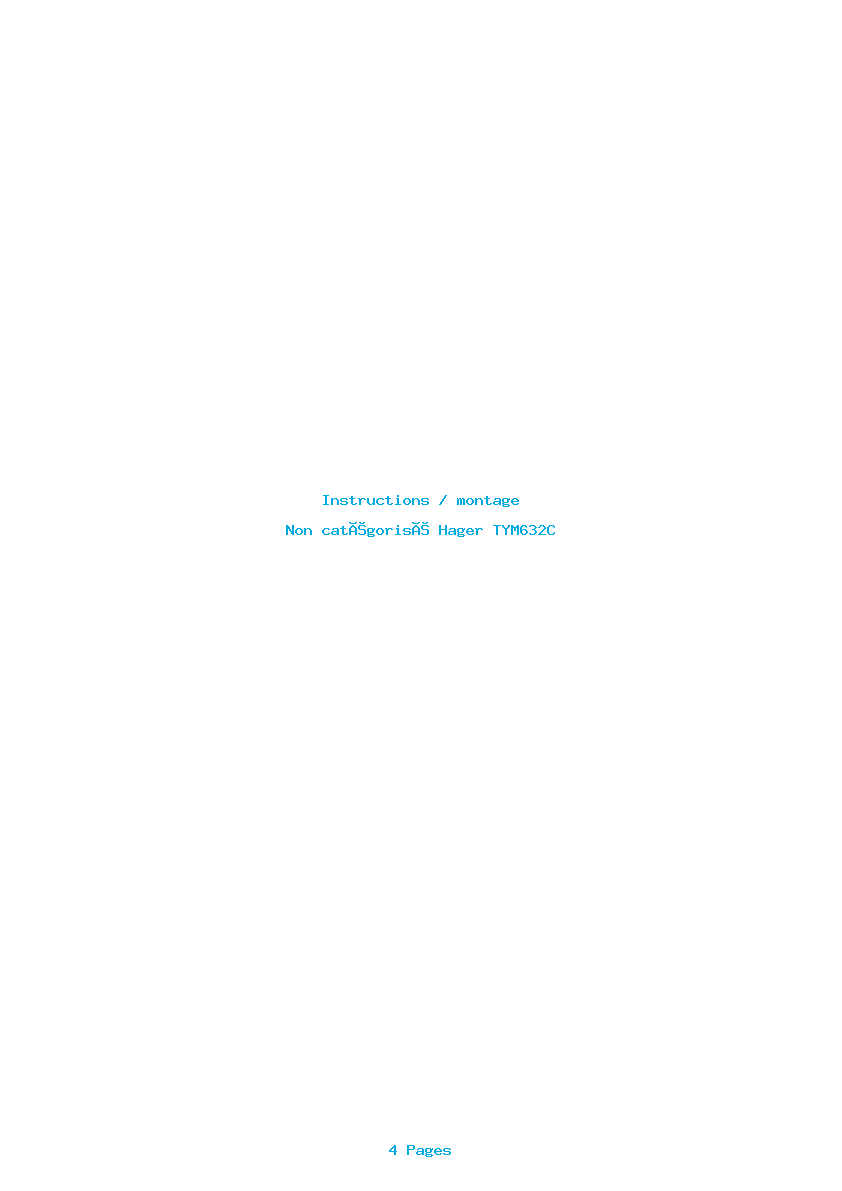 Page 1 de la notice Instructions / montage Hager TYM632C