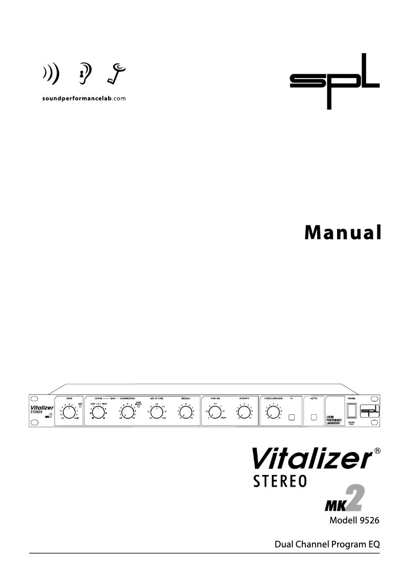 Page 1 de la notice Manuel utilisateur SPL Vitalizer Stereo Mk2