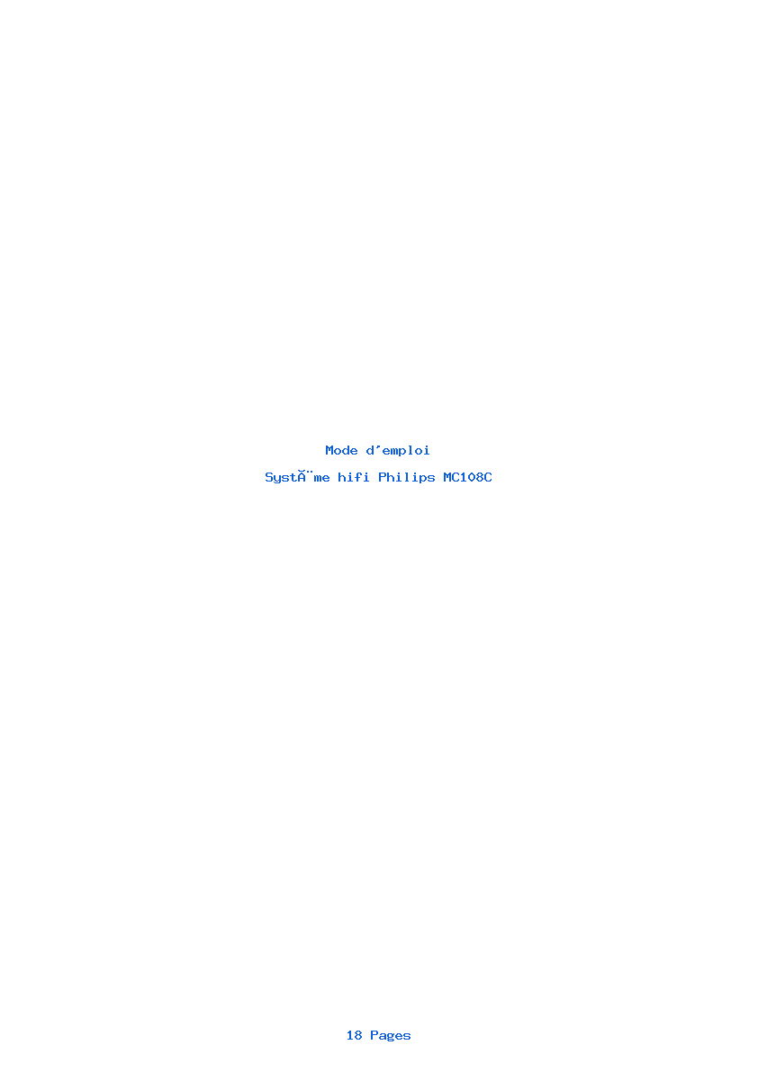Page 1 de la notice Mode d'emploi Philips MC108C