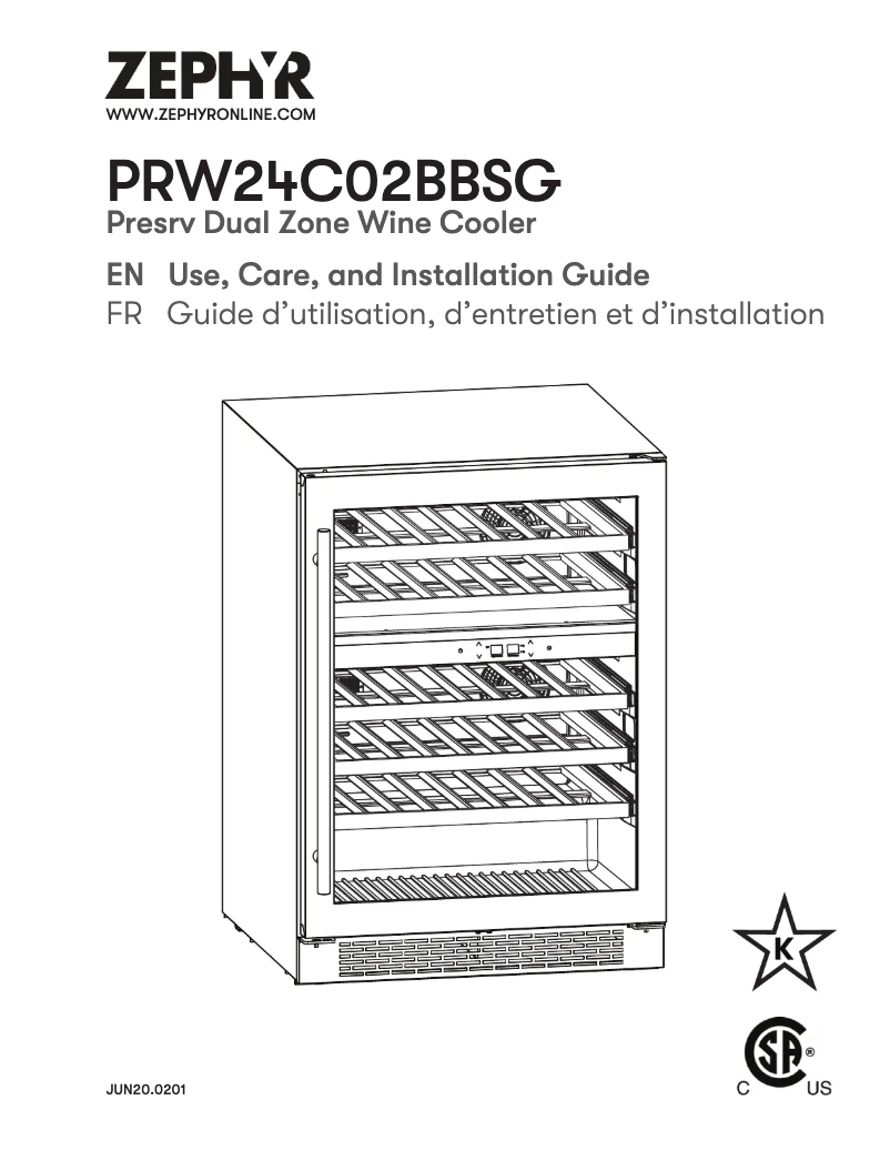 Página 1 del manual Manual de usuario Zephyr Presrv PRW24C02BBSG