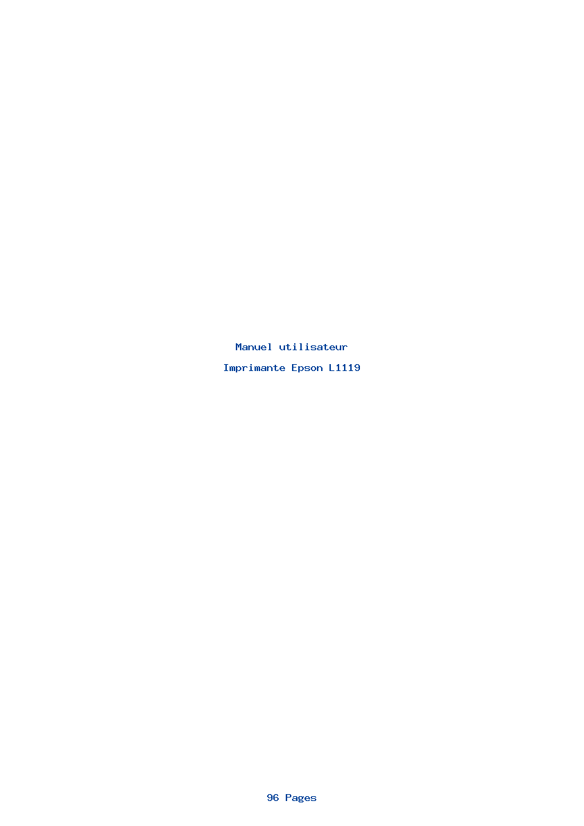 Page 1 de la notice Manuel utilisateur Epson L1119