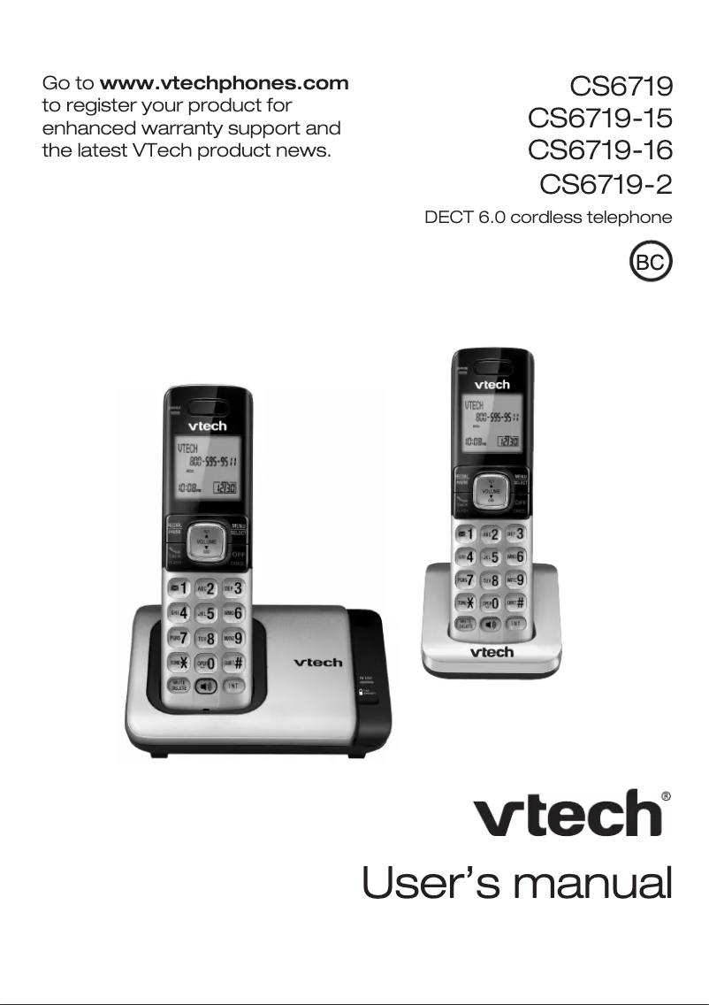 Página nº 1 - Manual de usuario Vtech CS6719-16