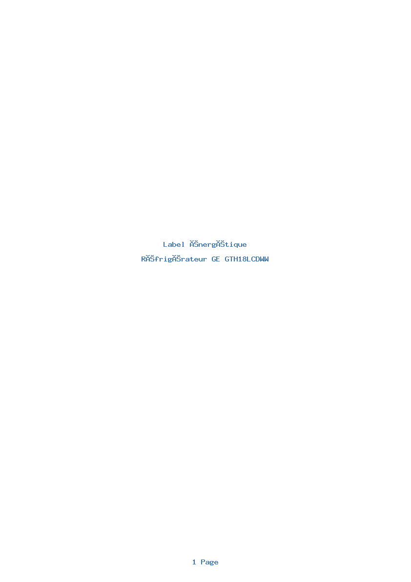 Image de la première page du manuel de l'appareil GTH18LCDWW