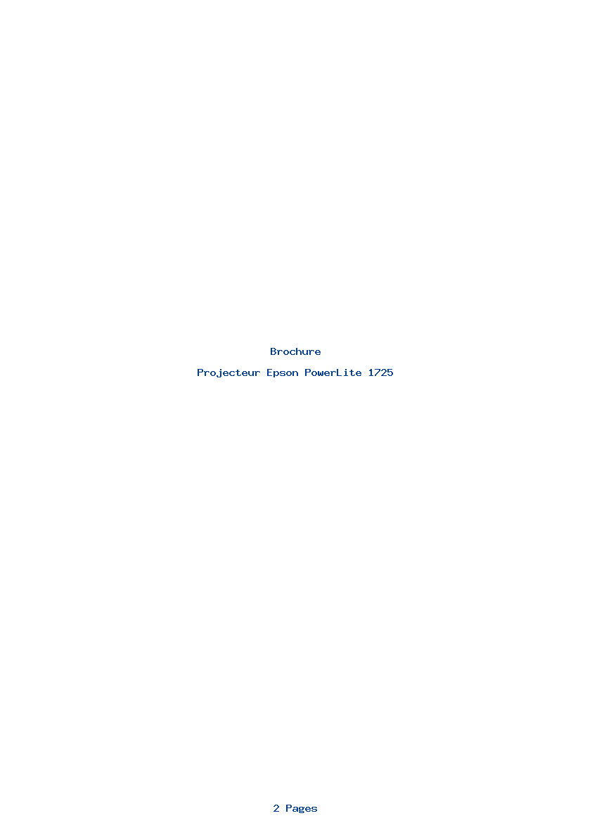 Page 1 de la notice Brochure Epson PowerLite 1725