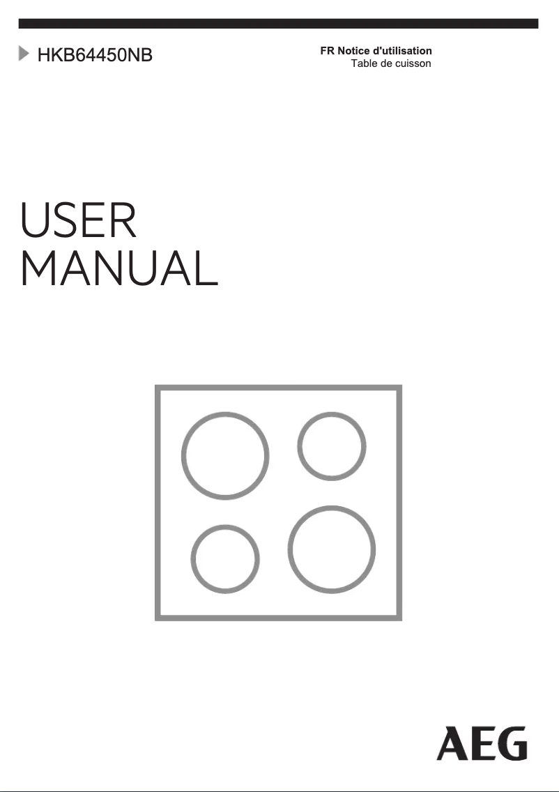Page 1 de la notice Manuel utilisateur AEG HKB64450NB