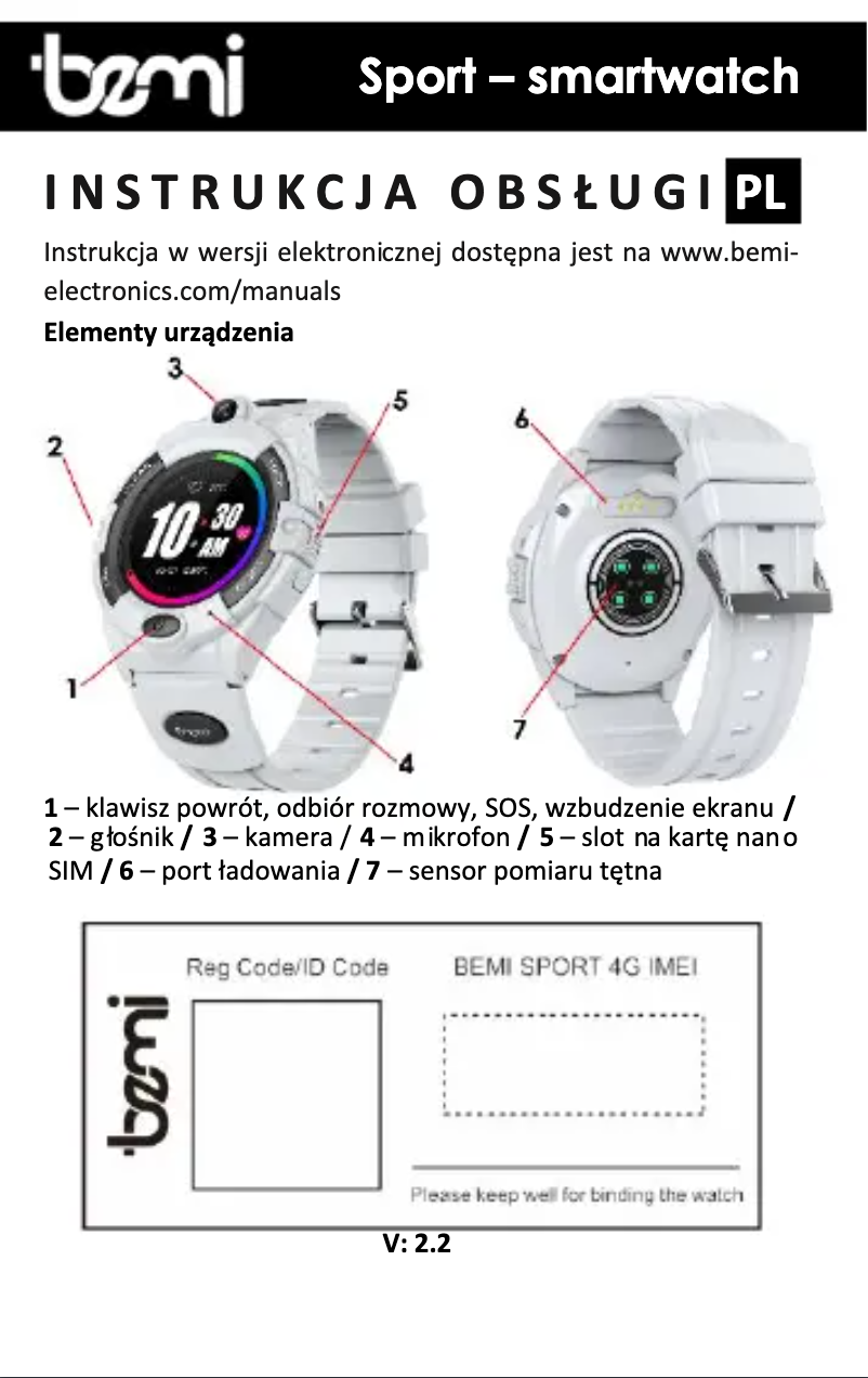 Page 1 de la notice Manuel utilisateur BEMI Sport