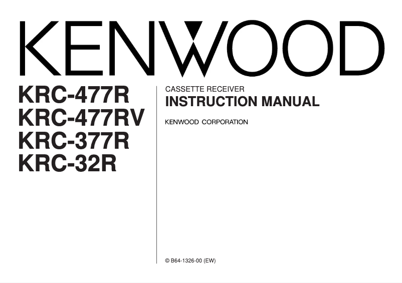 Page 1 de la notice Manuel utilisateur Kenwood KRC-377R
