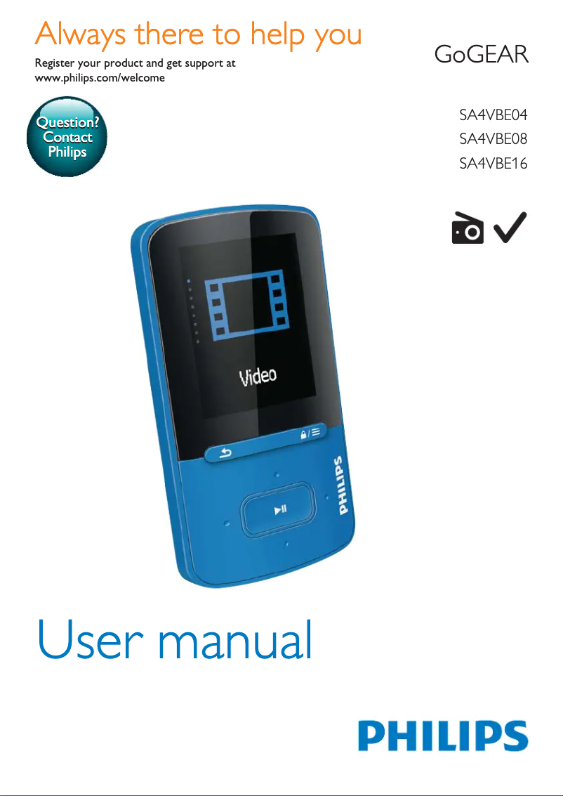 Page n°1 - Manuel utilisateur Philips GoGear Vibe