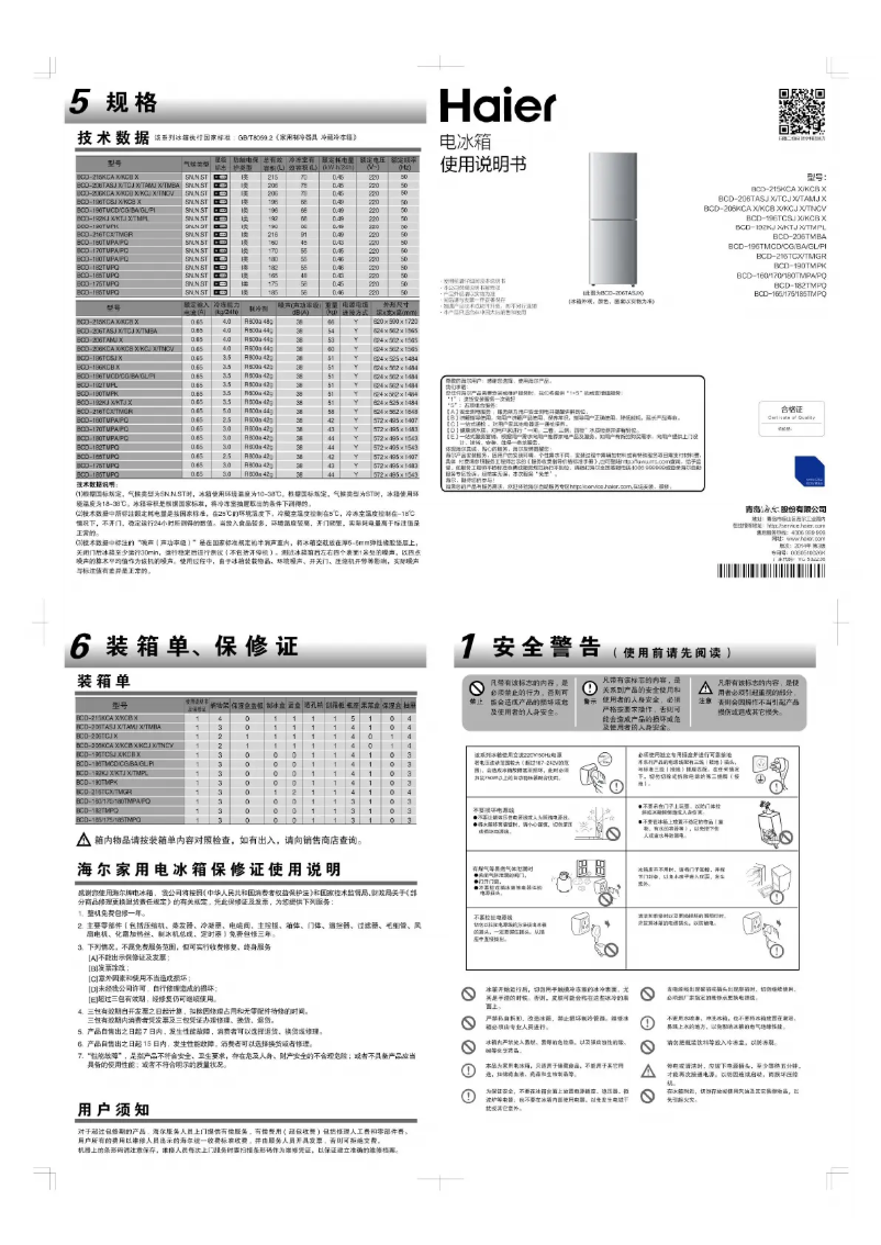 Página 1 del manual Manual de usuario Haier BCD-196TMCG