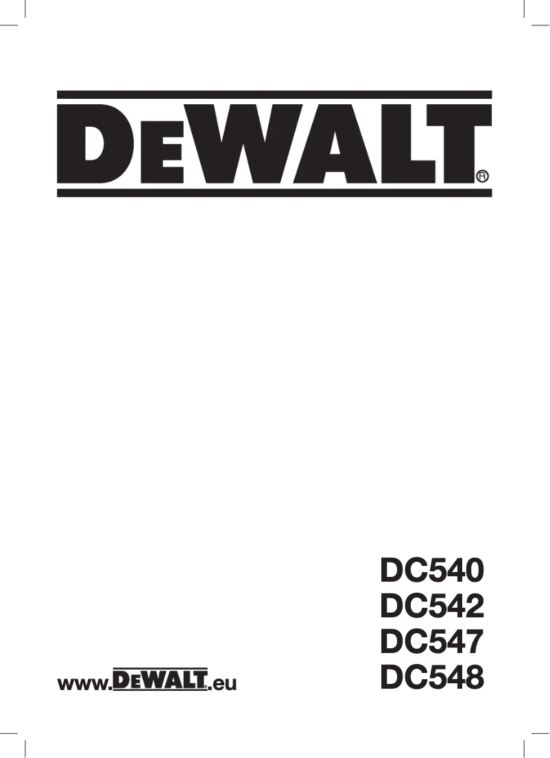 Page 1 de la notice Manuel utilisateur DeWalt DC548