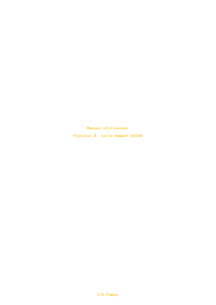 Page 1 de la notice Manuel utilisateur DeWalt DC548