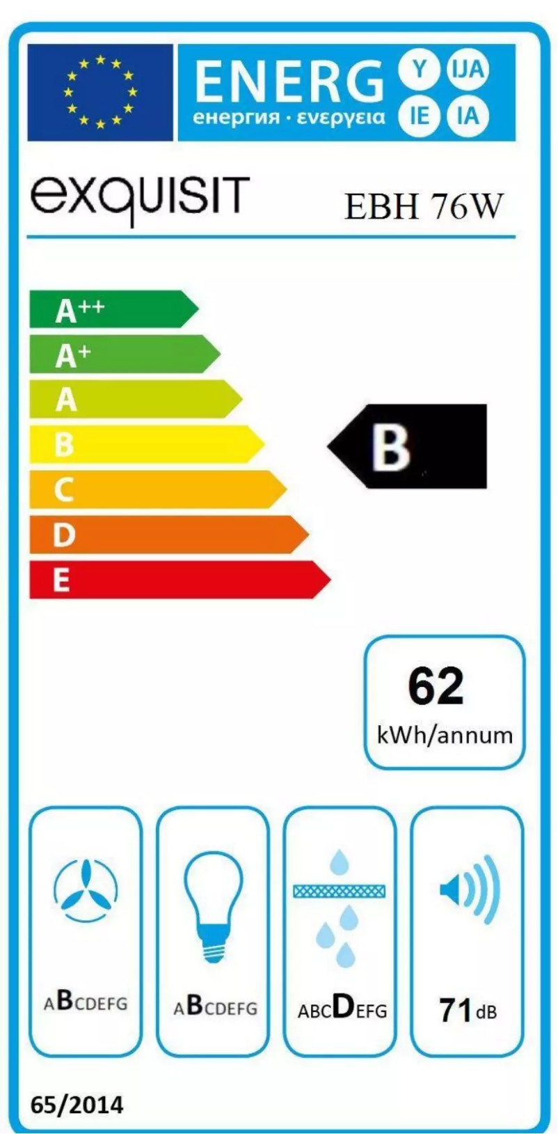 Page 1 of the manual User Manual Exquisit EBH76W