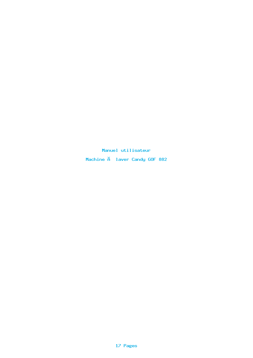 Page 1 de la notice Manuel utilisateur Candy GOF 882