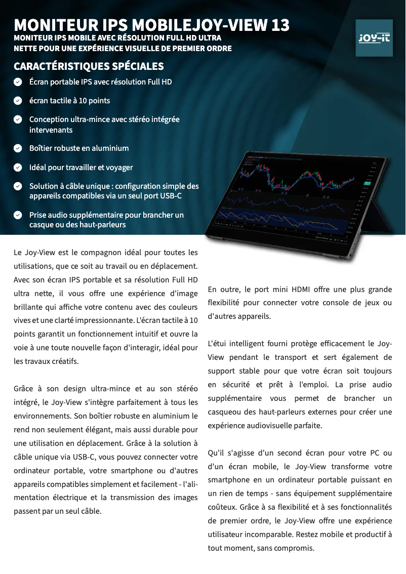 Página 1 del manual Manual de instrucciones Joy-It View 13