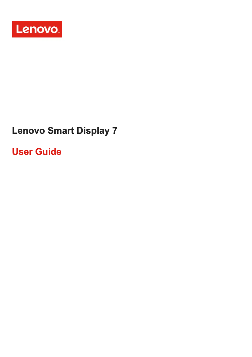 Page 1 of the manual User Manual Lenovo Smart Display 7