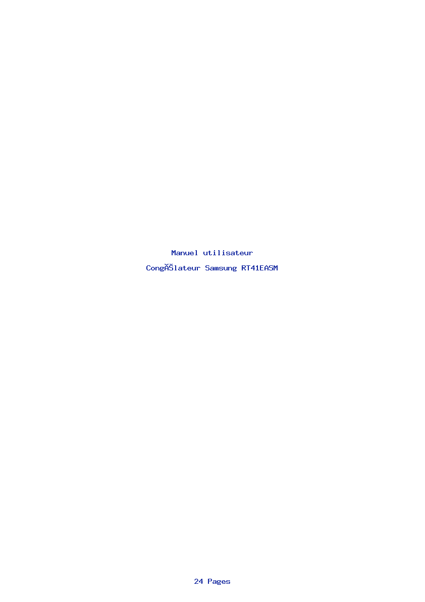 Page 1 de la notice Manuel utilisateur Samsung RT41EASM