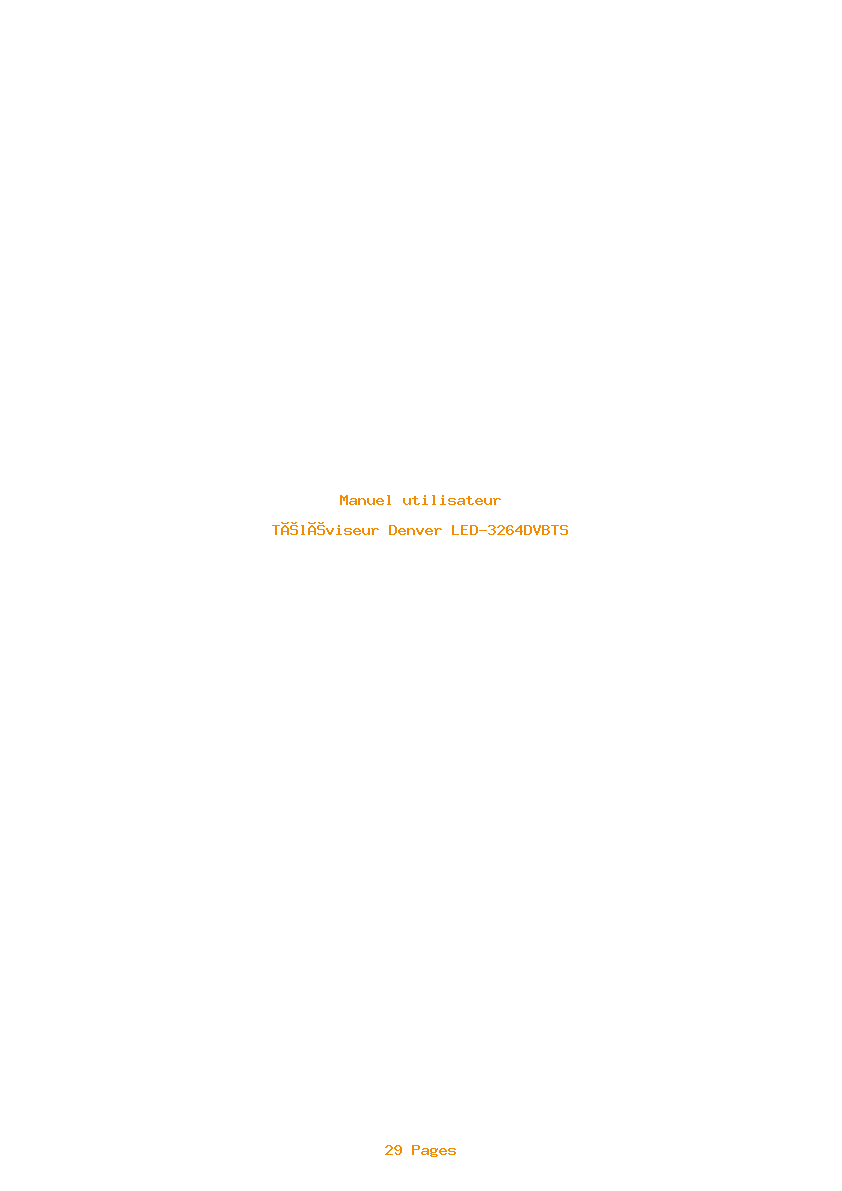 Page 1 de la notice Manuel utilisateur Denver LED-3264DVBTS