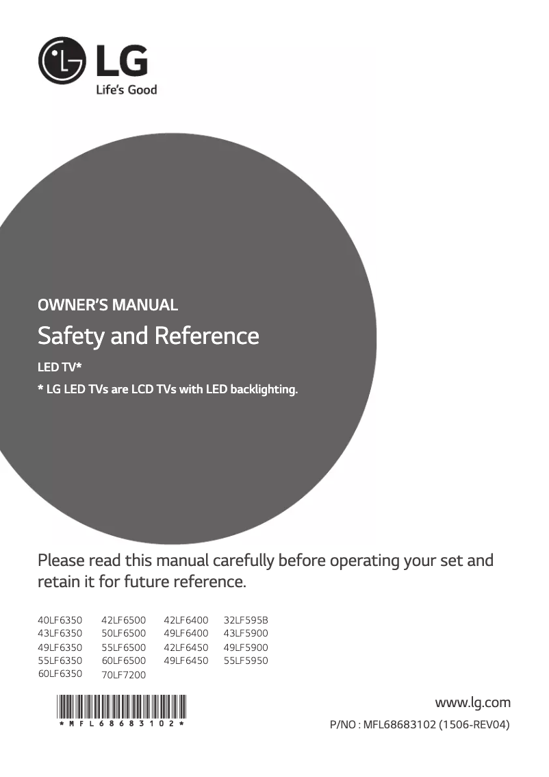 Page 1 of the manual User Manual LG 49LF6400