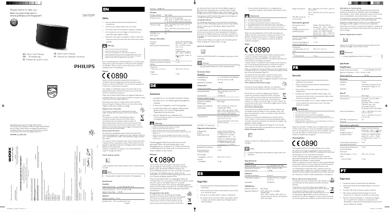 Page 1 de la notice Manuel utilisateur Philips Multiroom SW750M