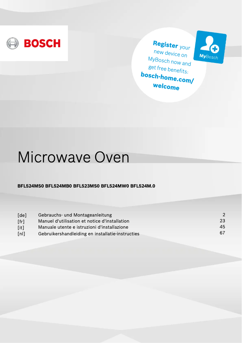 Page 1 of the manual User Manual Bosch BFL524MW0