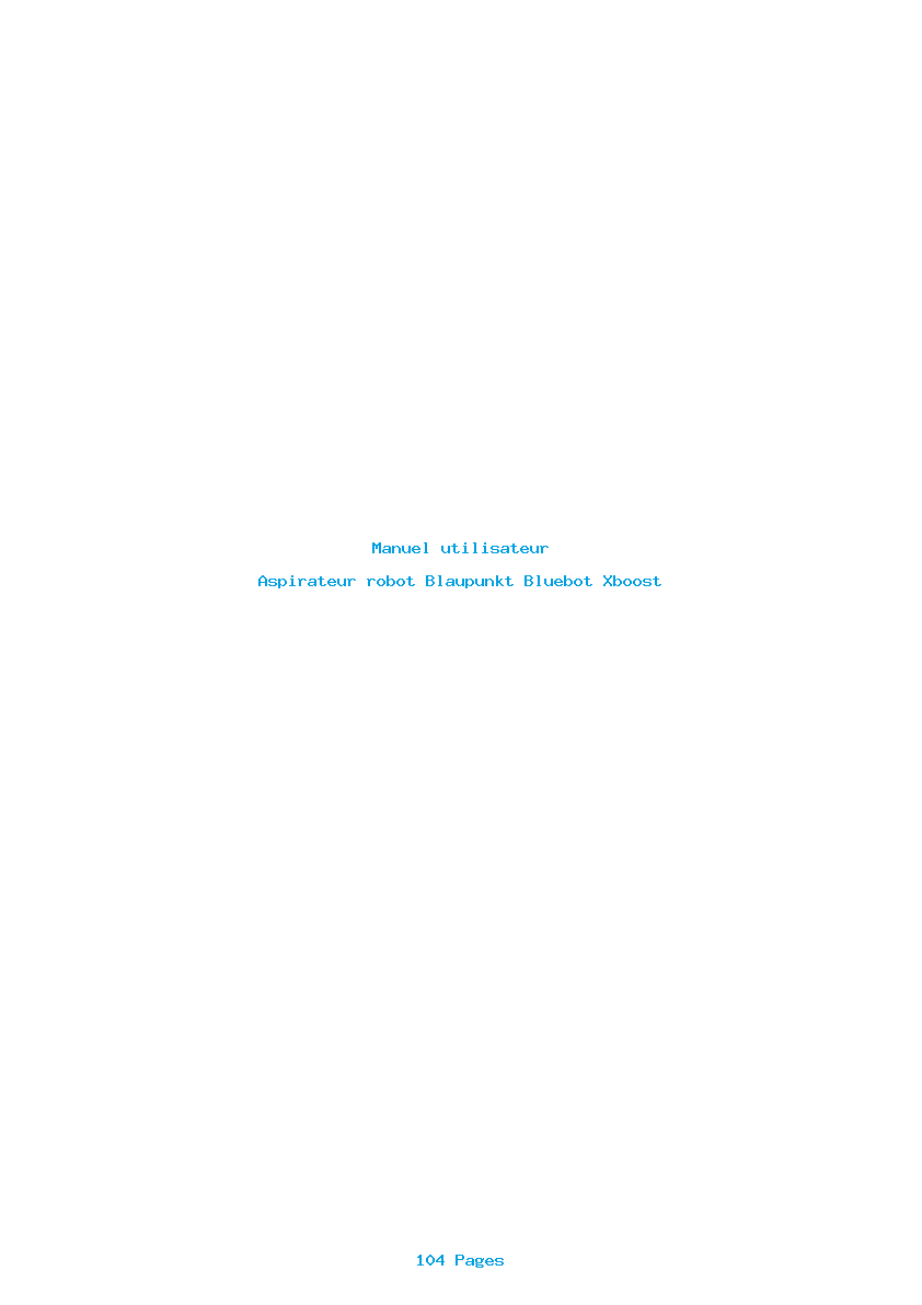 Page 1 de la notice Manuel utilisateur Blaupunkt Bluebot Xboost