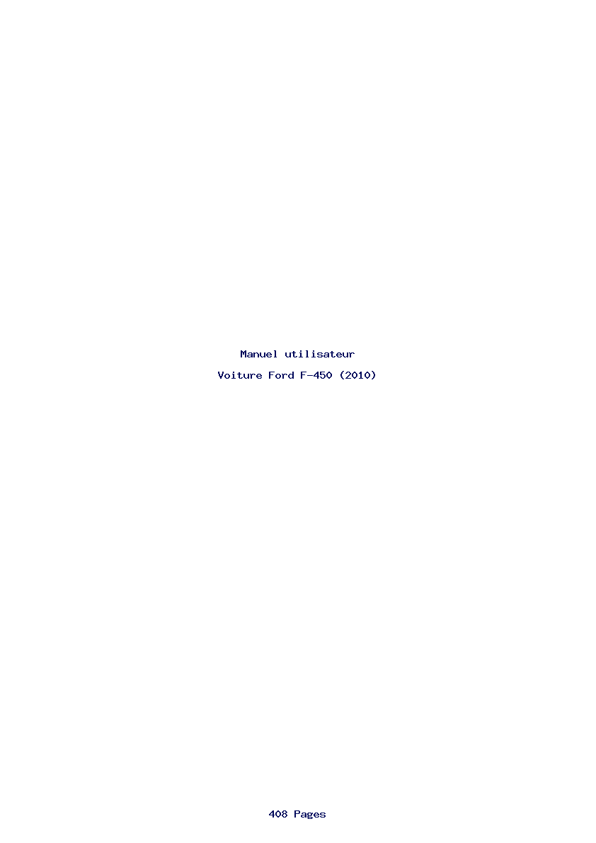 Page 1 de la notice Manuel utilisateur Ford F-450 (2010)