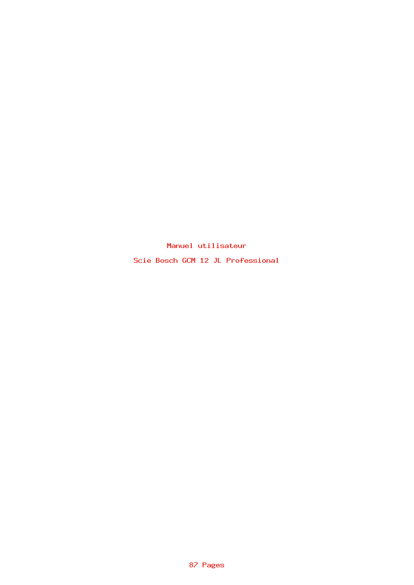 Page 1 de la notice Manuel utilisateur Bosch GCM 12 JL Professional